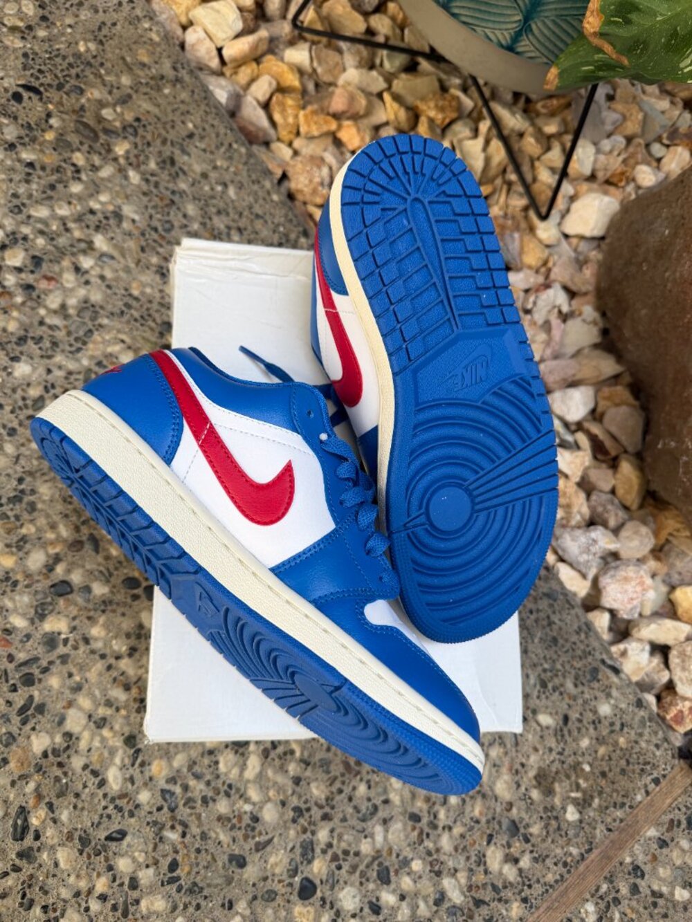 Nike Air Jordan 1 Low Sport Blue Gym Red White Sneakers Women’s 8